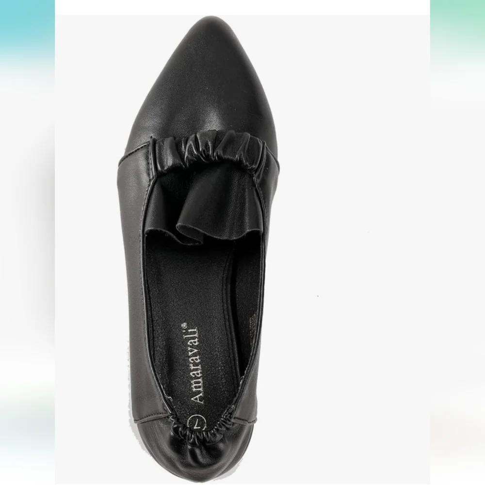 Women's Ruffle Pointy Toe Casual Cute Slip-on Ballet Flat Shoes - NWOT